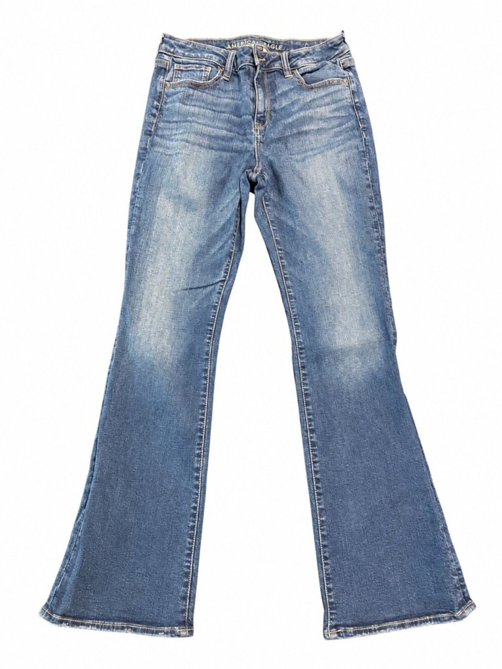 American Eagle Kick Boot Jeans Women’s 10 Regular Stretch High Rise Flare Blue